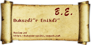 Bukszár Enikő névjegykártya